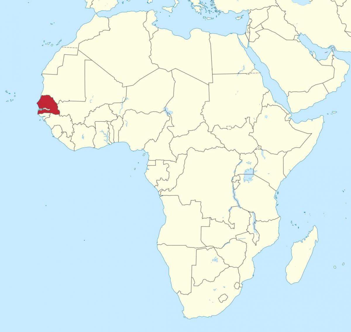 Afrika harita üzerinde Senegal 