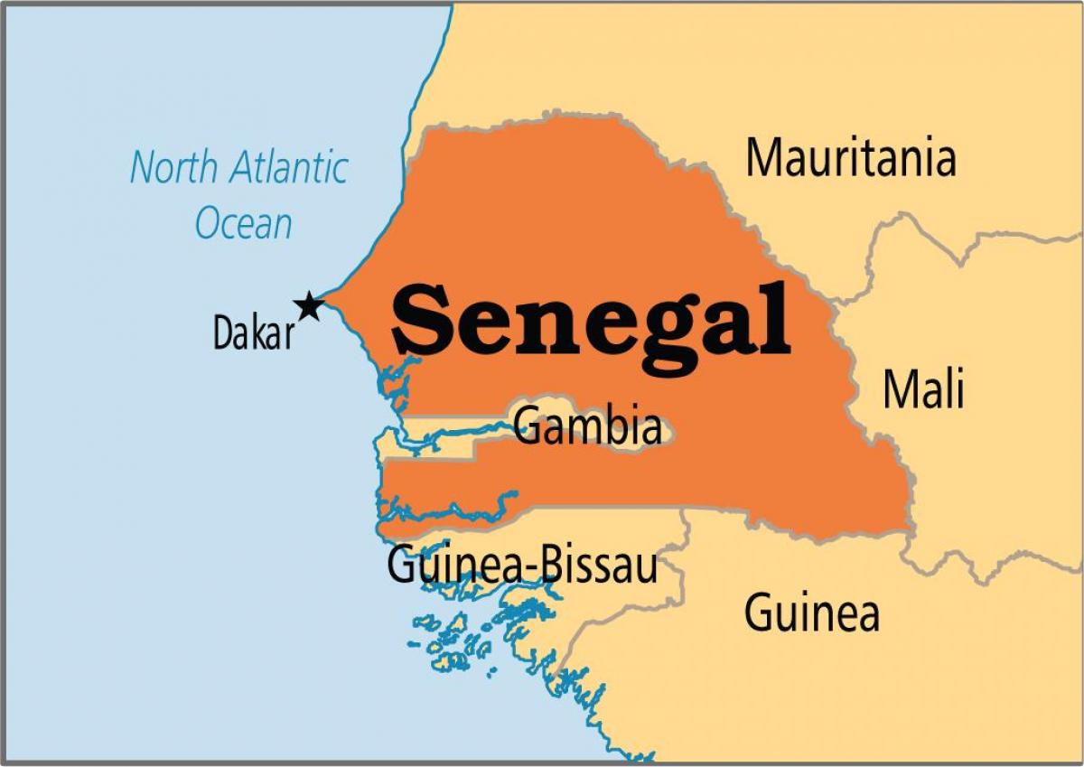 Dünya haritası üzerinde Senegal 