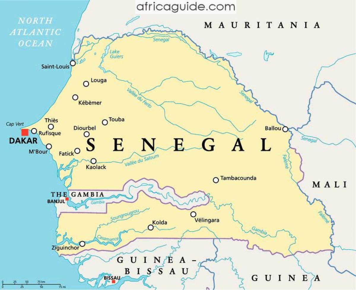 Senegal Nehri Afrika haritası