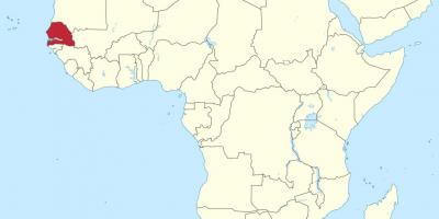 Afrika harita üzerinde Senegal 