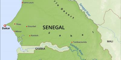 Fiziksel harita Senegal